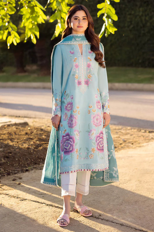 Shop the latest Pakistani branded clothing collection at SuitLo. Discover our new, simple and stylish 3 Piece Lawn Embroidered & Chicken Kari with Daimond Soft Slub Dupatta Plan Trouser. Perfect for the summer season. Shop now and enjoy great sales!